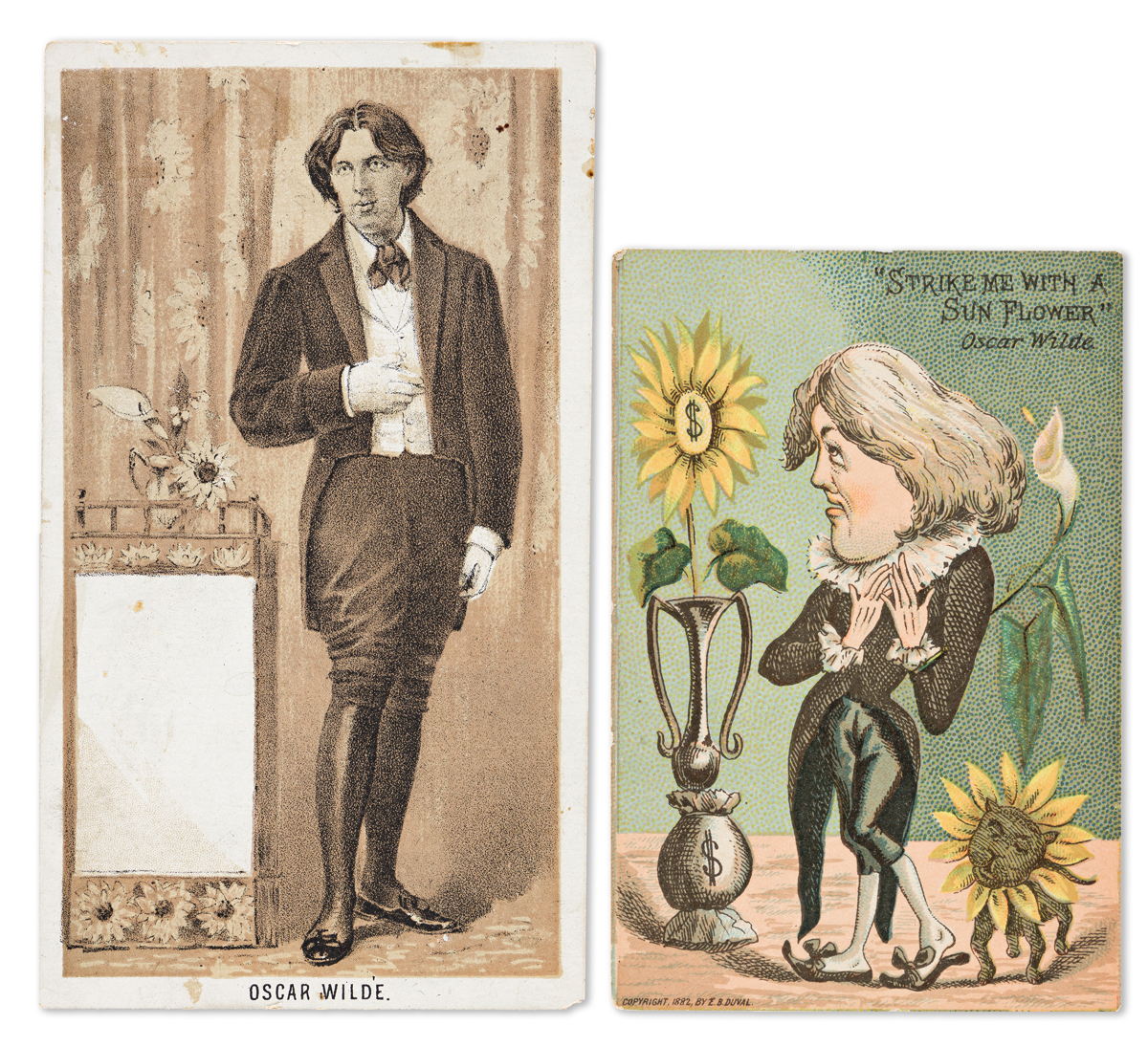 OSCAR WILDE (1854-1900) Group of Oscar Wilde advertising cards and theatrical photos.